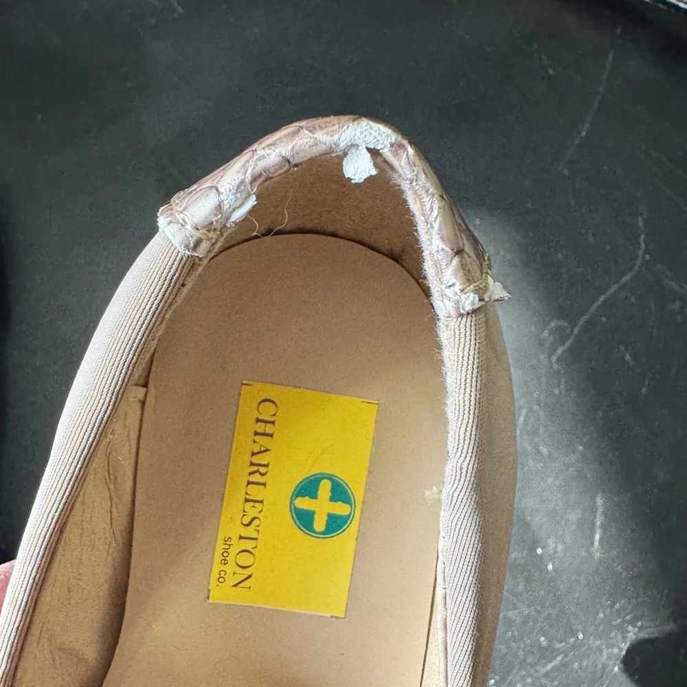 Charleston‎ Shoe Co. Manhattan tan slip-on wedge shoes, Size 6